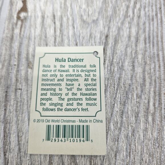 Old World Christmas Hula Dancer Ornament Handcrafted Glass Hawaii‎ Holiday Decor - Picture 2 of 9